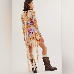 NWT Free People Main Event Multi Floral Euro Summer Tunic Dress Top